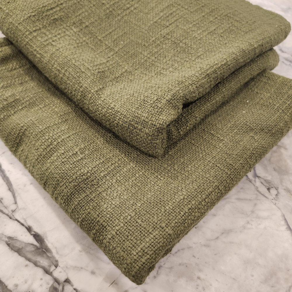 Quince Cotton Slub Pillow Covers Set of 2 20x20 Olive Textured NWOT - Picture 6 of 8